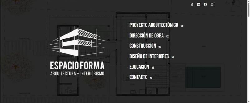 Sitio web de Espacio Forma, hecho por WebSolutions