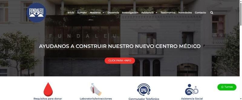 Sitio web de Fundaleu, hecho por WebSolutions