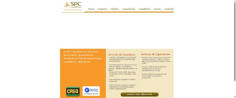 Sitio web de SPC Consultores, hecho por WebSolutions
