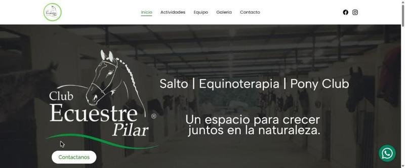 Sitio web de Club Ecuestre Pilar, hecho por WebSolutions