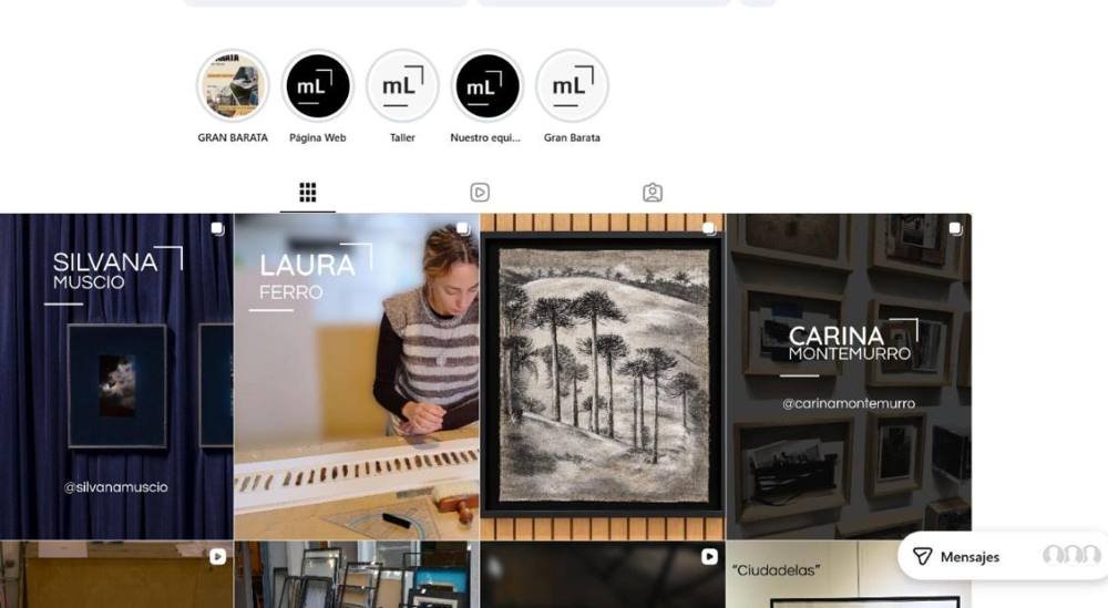 Instagram de Taller marcos Lumen, gestionado por WebSolutions