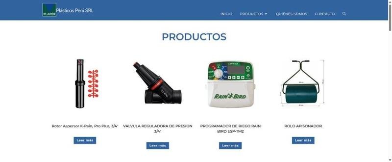 Sitio web de Plásticos Perú, hecho por WebSolutions