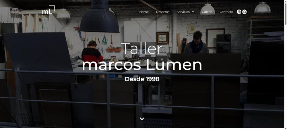 Taller marcos Lumen, sitio web realizado por WebSolutions